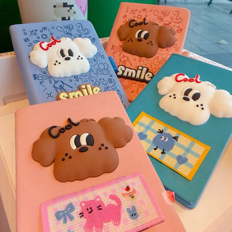 Schattig 3D cartoon hond hardcover notitieboekje